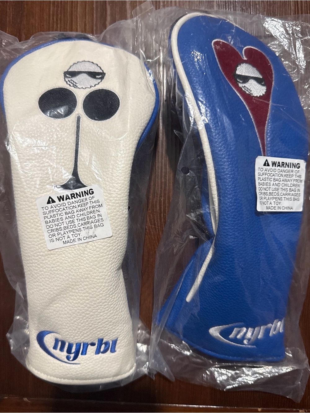 White and Blue golf club headcover